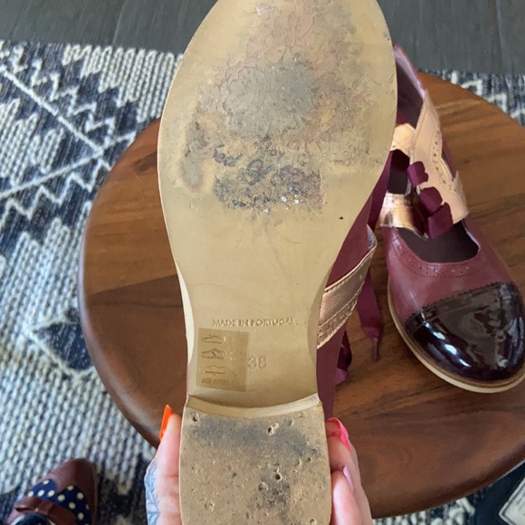 Purple and rose gold leather shoes - Picture 4 of 6